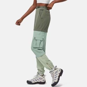 NWT Outdoor Voices RecTrek Zip Off Pants Tea Tree/Green Bay/Sandstone Small